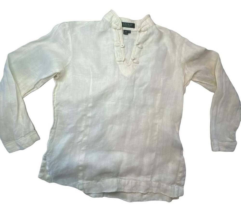 Ralph Lauren 100% Linen Cream Top